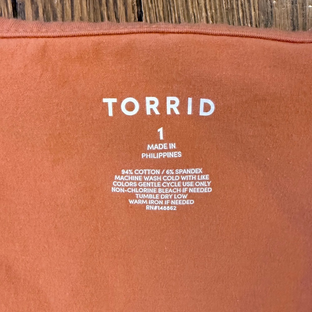 Torrid Womens Plus Size 1 Skater Dress Terracotta Orange Cotton Blend Sleeveless - Picture 3 of 7